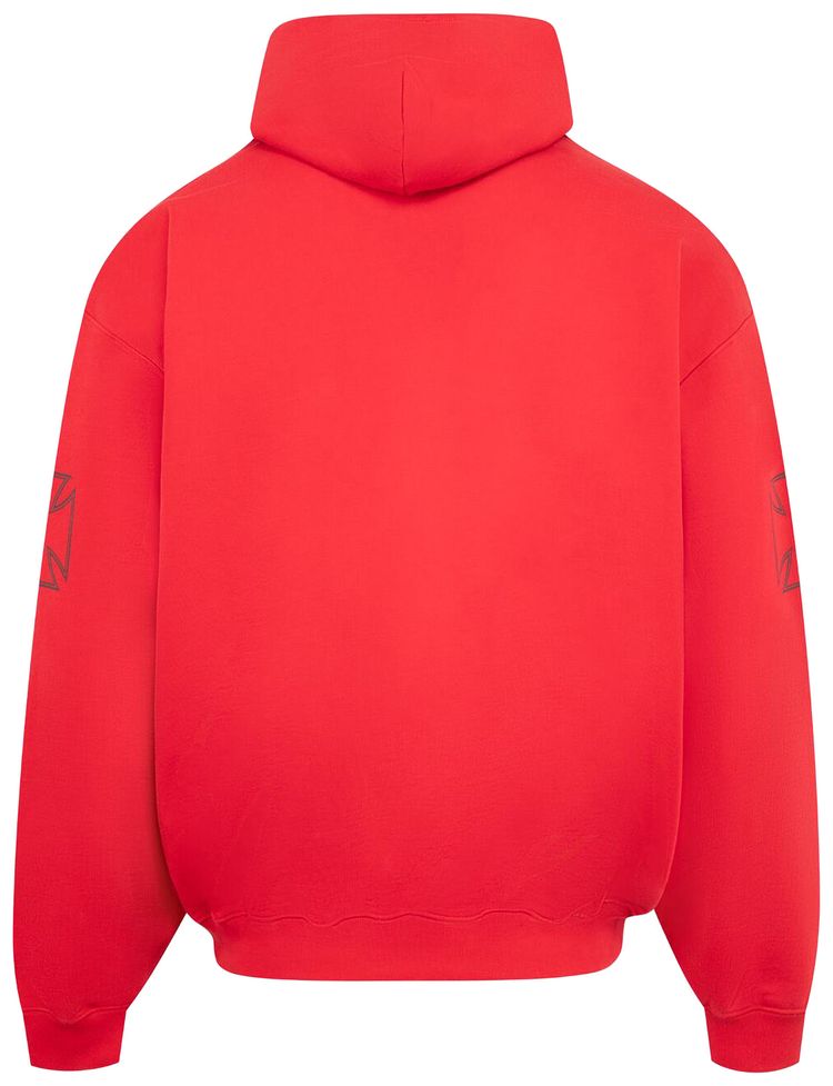 Vetements Triple Biker Cross Logo Hoodie Red