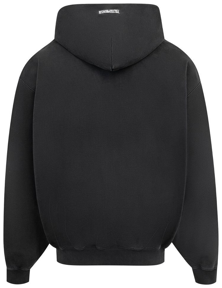 Vetements Iconic Logo Zip Up Hoodie Black