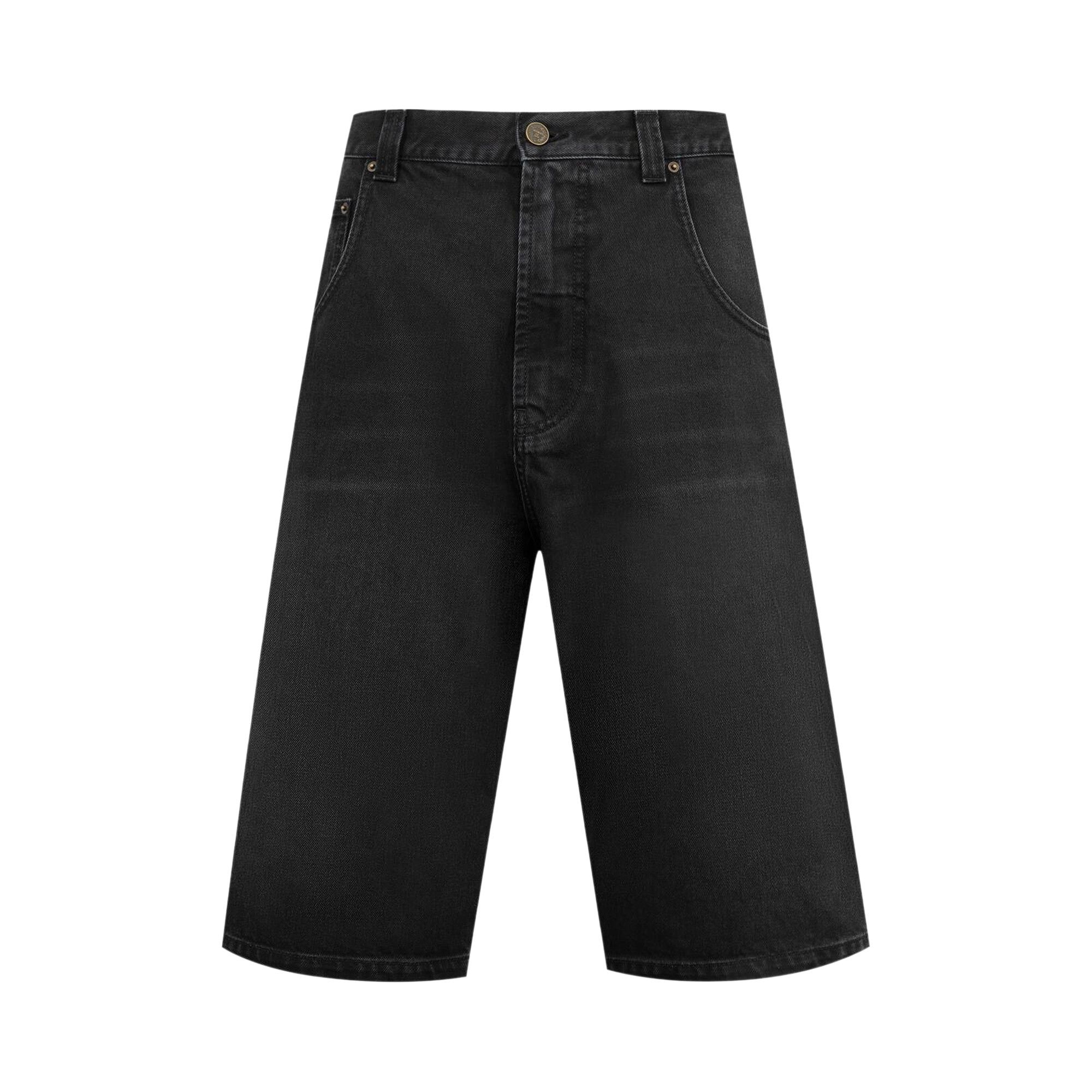 Buy Vetements Applique Biker Cross Hip-Hop Denim Shorts 'Washed