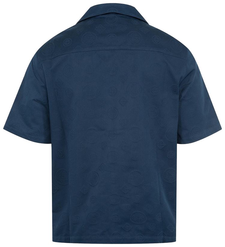 Casablanca Monogram Short Sleeve Shirt Blue