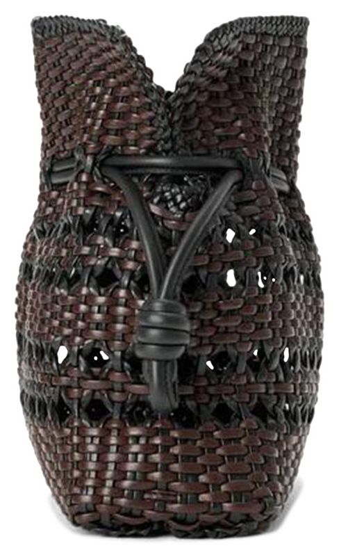 Loewe Flamenco Woven Medium Clutch BlackBrown
