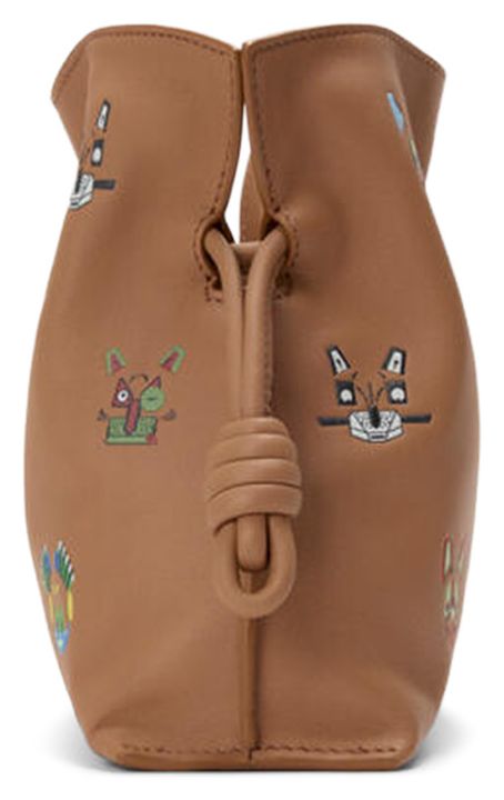 Loewe Flamenco Mini Cats Clutch Mocha