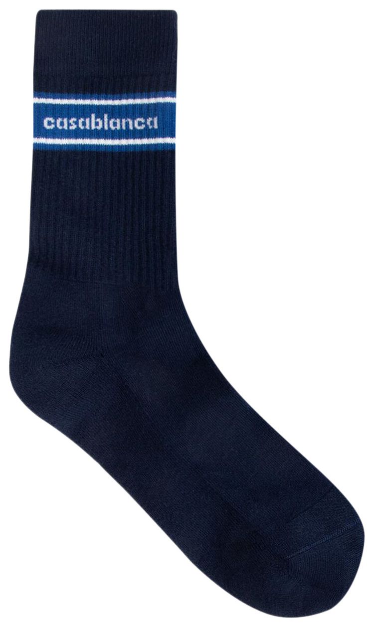 Casablanca Apres Sporty Stripe Socks Blue