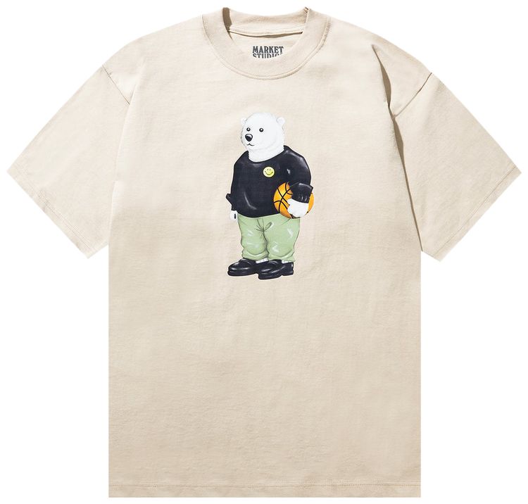Market Smiley Polar Bear T Shirt Wood Ash