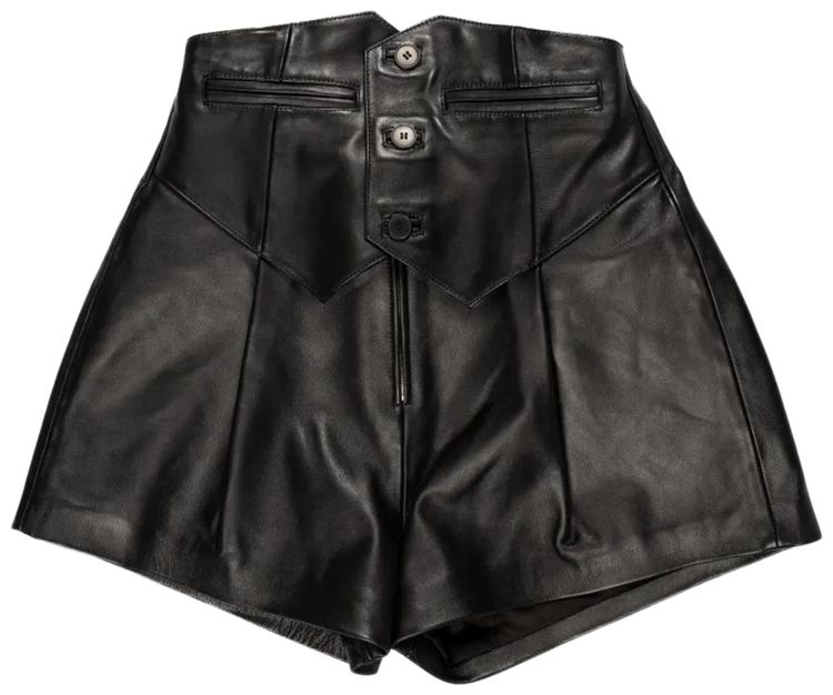 Enfants Riches Deprimes Leather Cincture Short Black