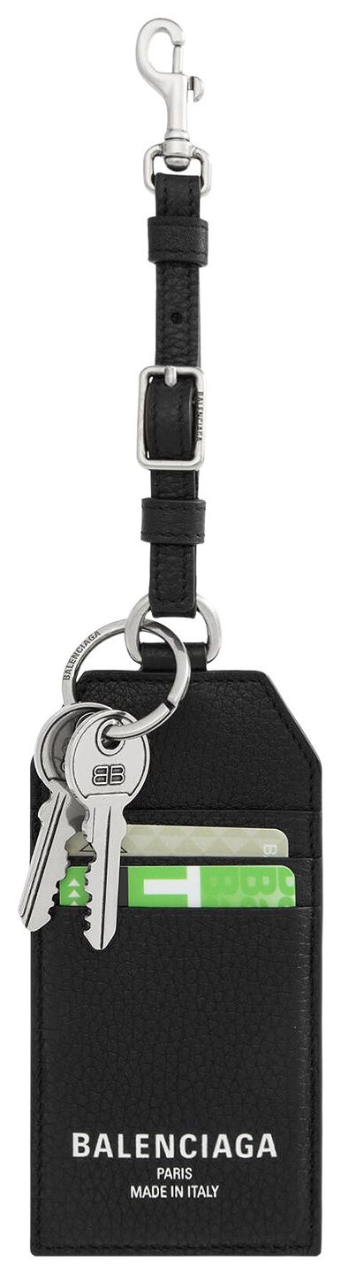 Balenciaga Credit Keyring Black