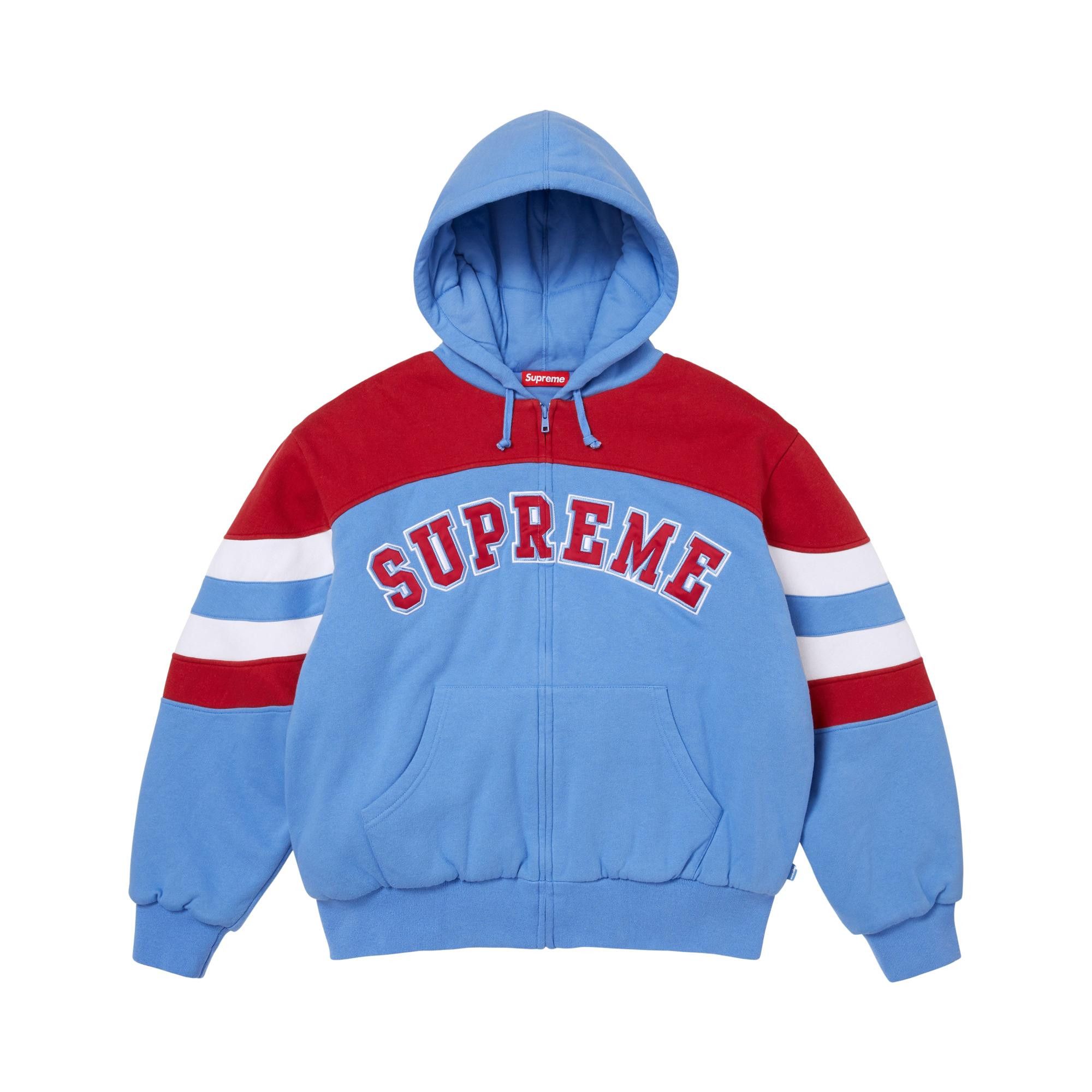 Buy Supreme Filled Zip Up Hooded Sweatshirt 'Light Blue