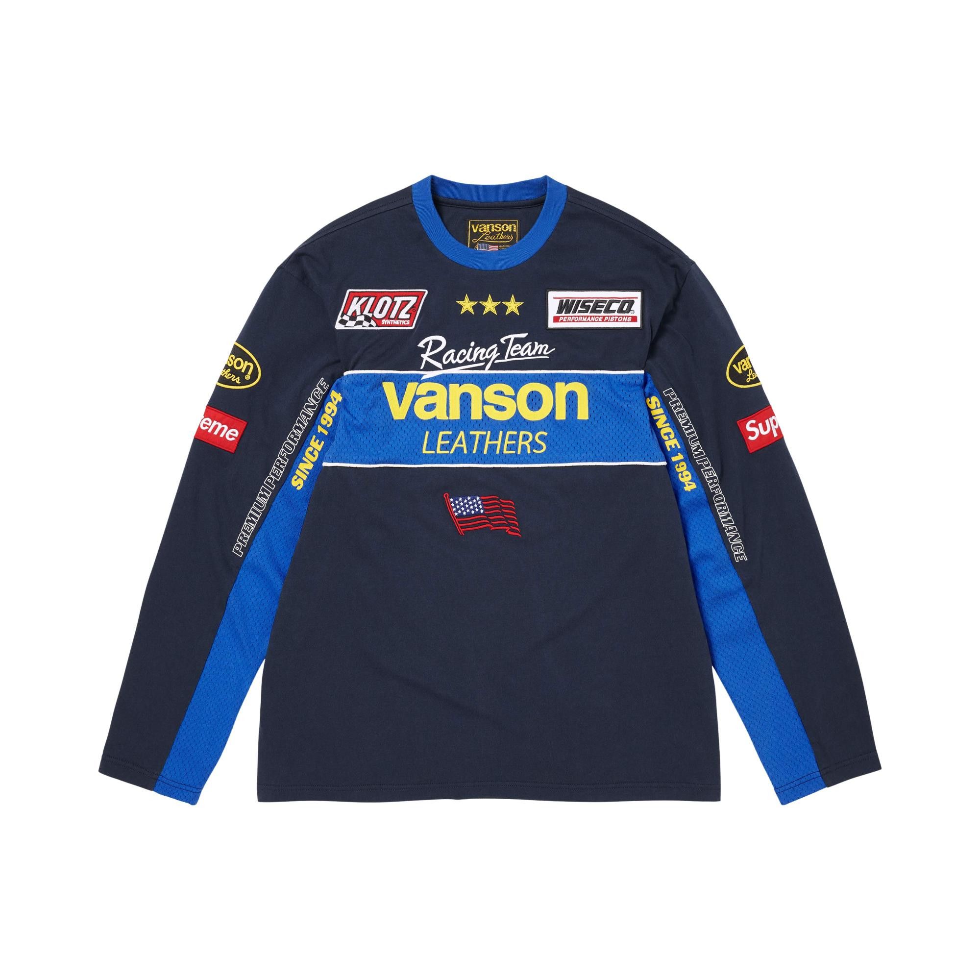 トップス vanson Buy Supreme x Vanson Leathers Long-Sleeve Top 'Navy' - SS26KN29