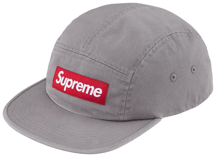 Supreme Washed Chino Twill Camp Cap Grey