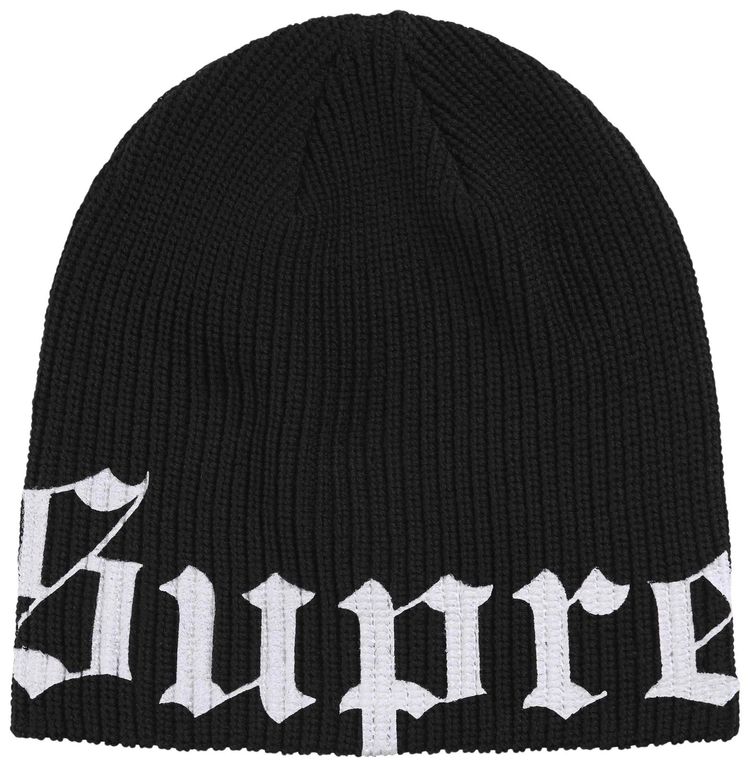 Supreme Old English Printed Beanie Black