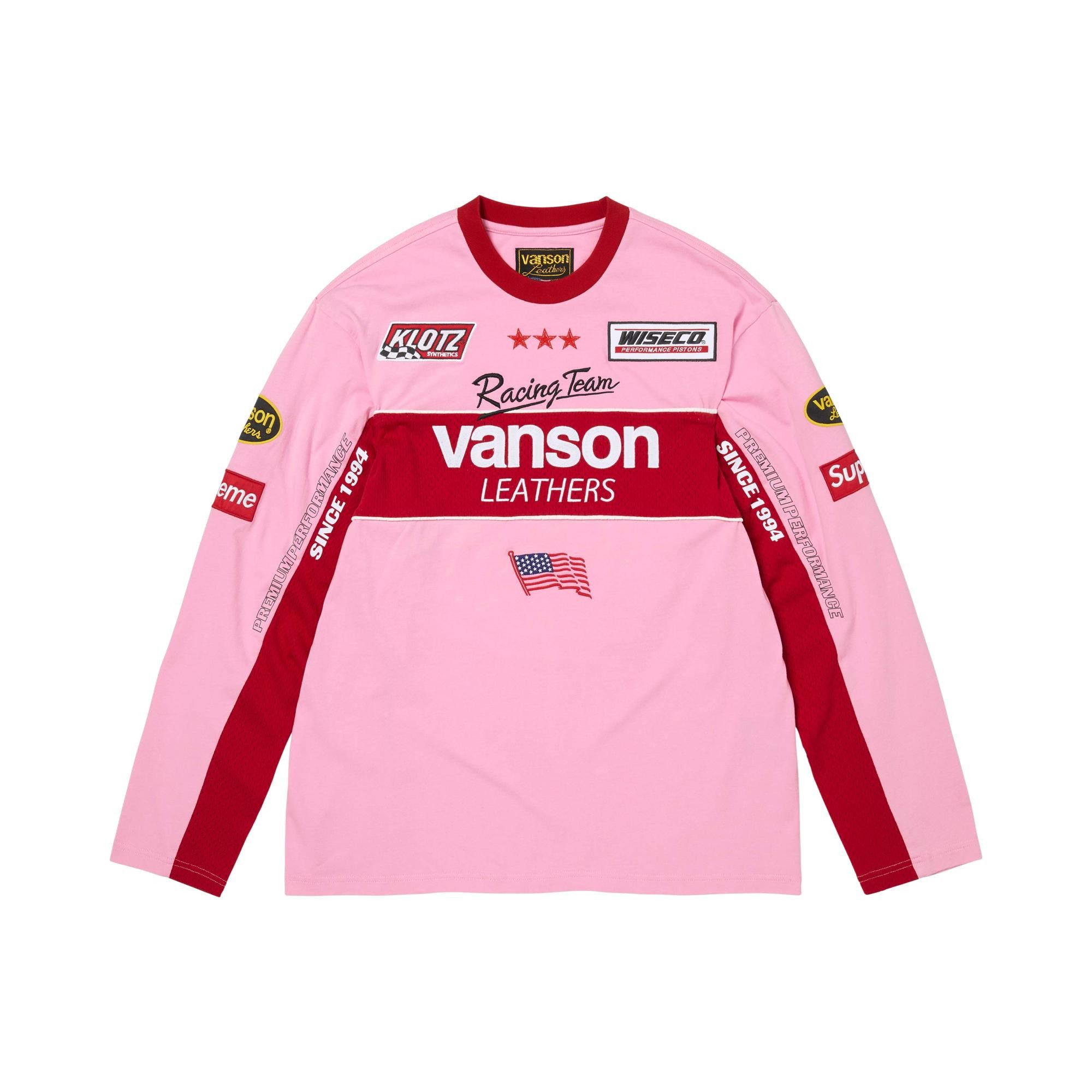 Buy Supreme x Vanson Leathers Long-Sleeve Top 'Pink' - SS26KN29