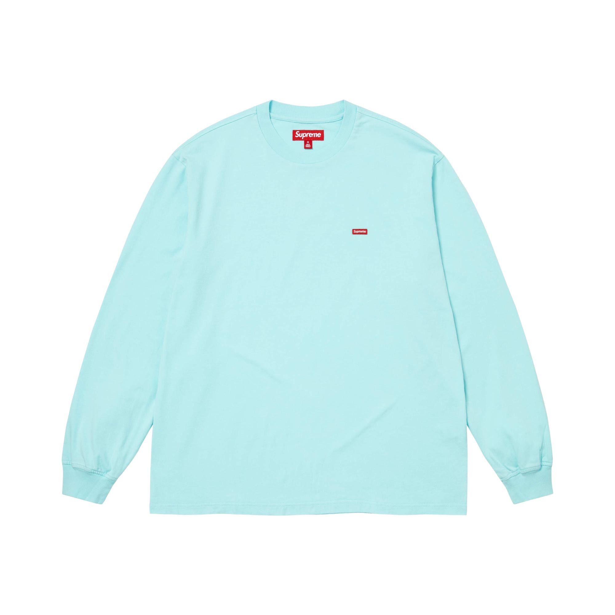 Buy Supreme Small Box Long-Sleeve Tee 'Cyan' - SS26KN5 CYAN | GOAT