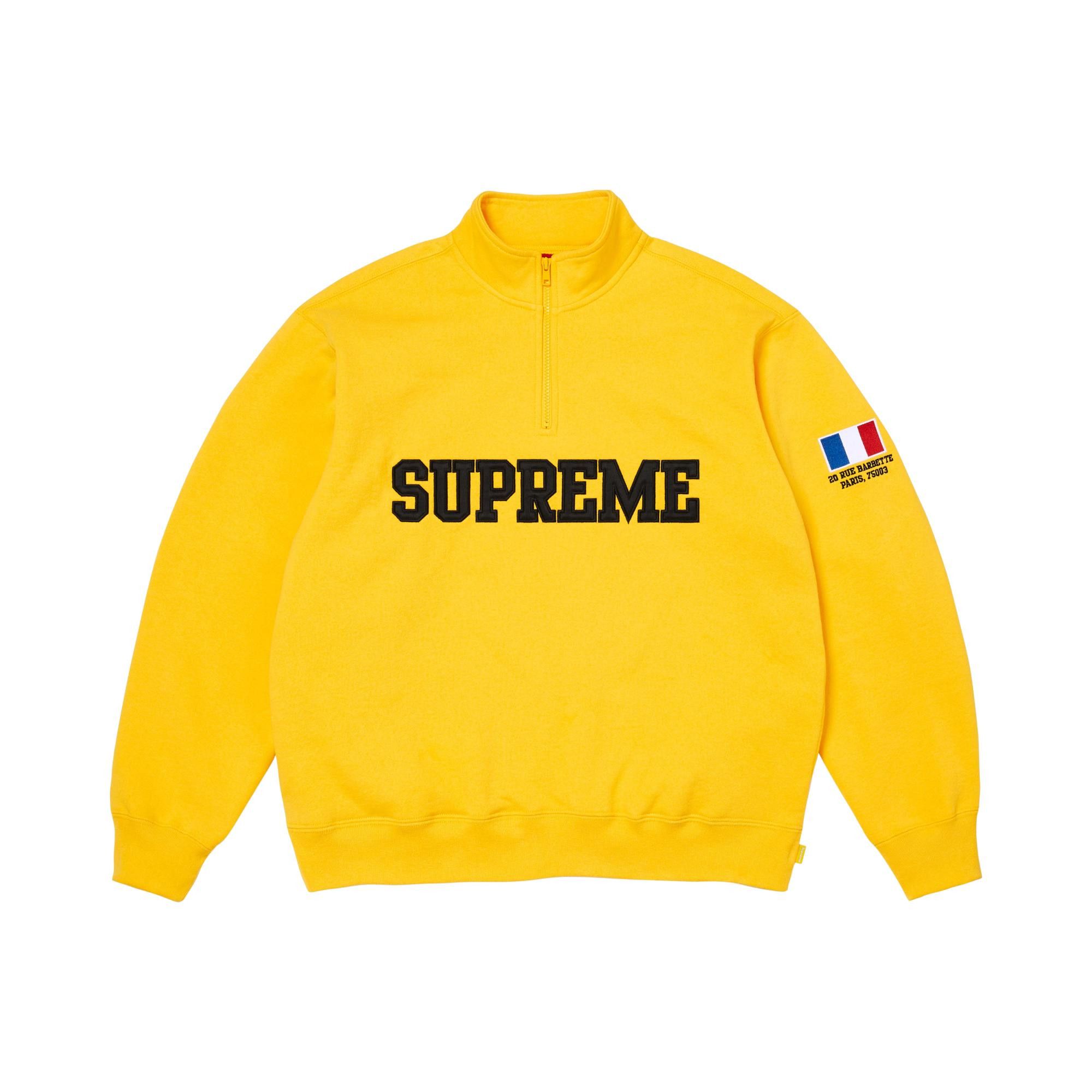 Buy Supreme Shop Flag Half Zip Pullover 'Yellow Paris' - SS26SW65