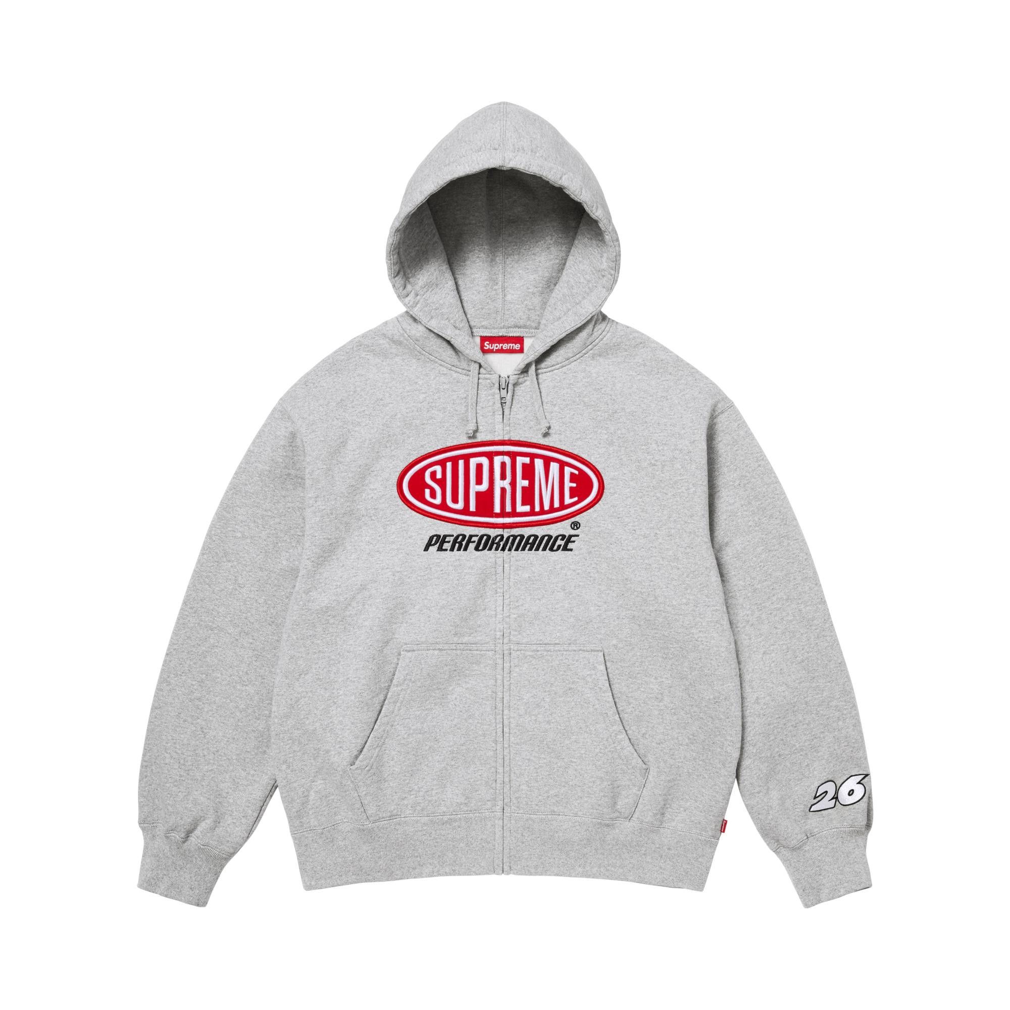 Buy Supreme Performance Zip Up Hooded Sweatshirt 'Heather Grey