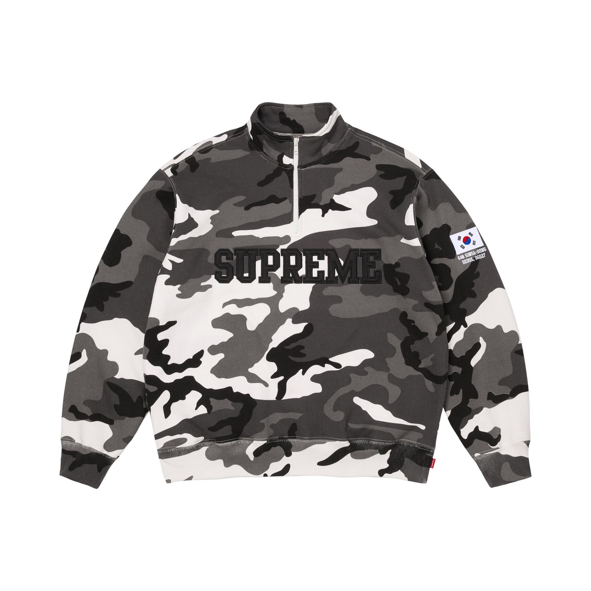 Buy Supreme Shop Flag Half Zip Pullover 'Snow Camo Seoul