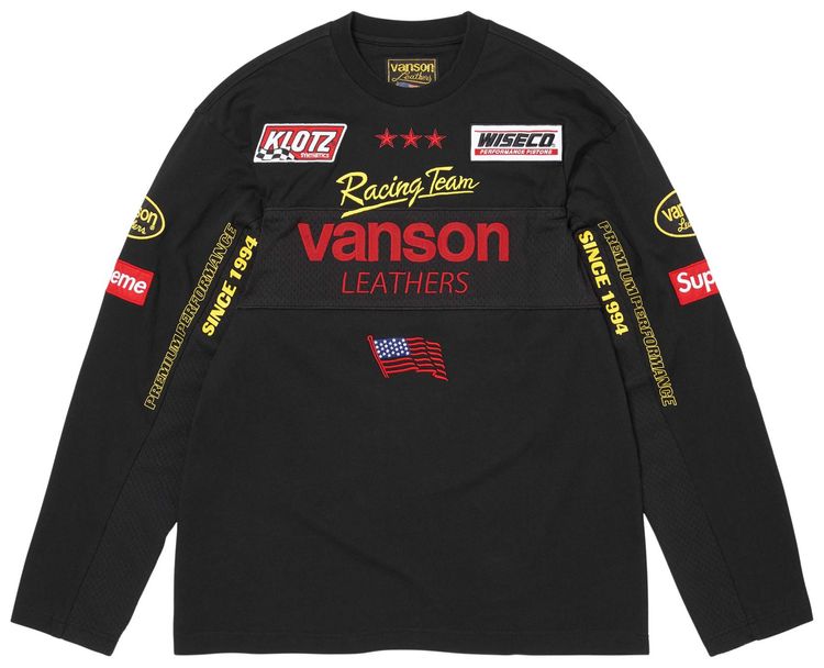 Supreme x Vanson Leathers Long Sleeve Top Black