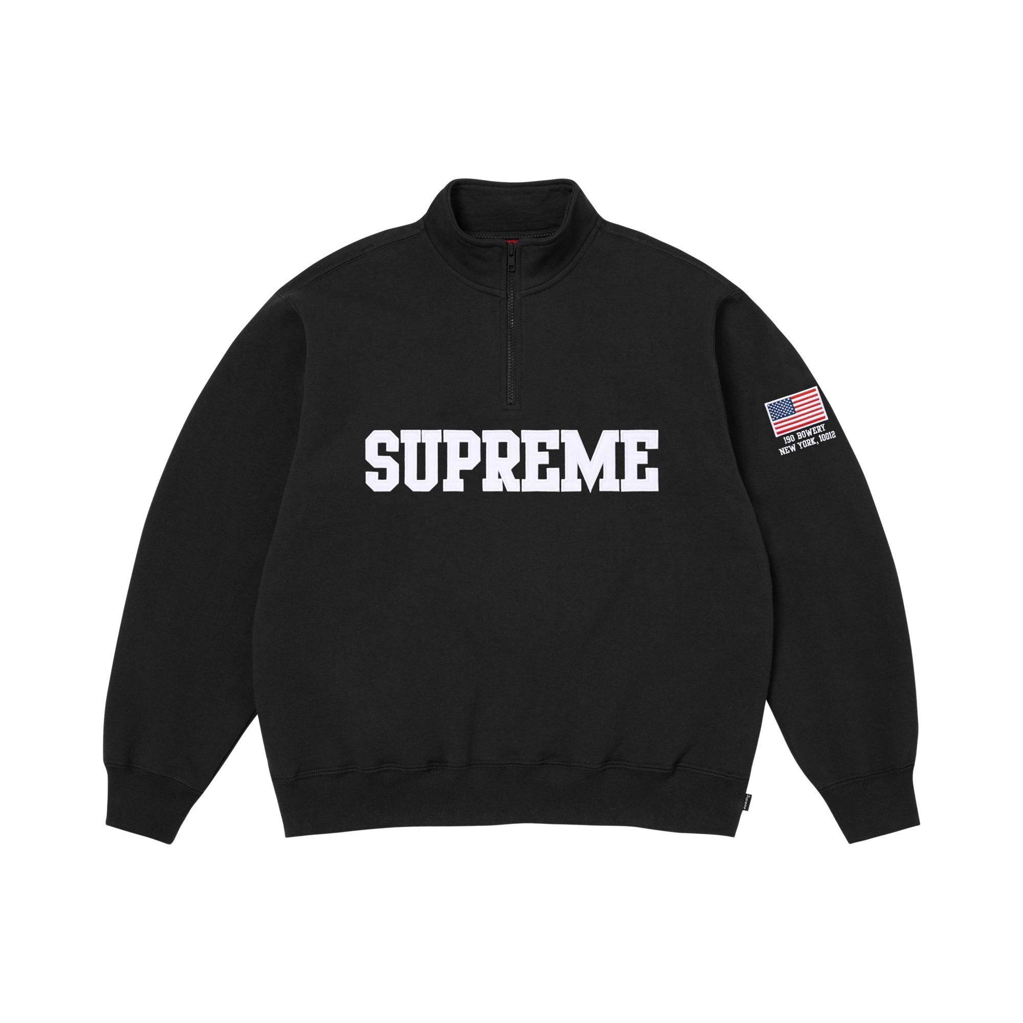 Buy Supreme Shop Flag Half Zip Pullover 'Black New York