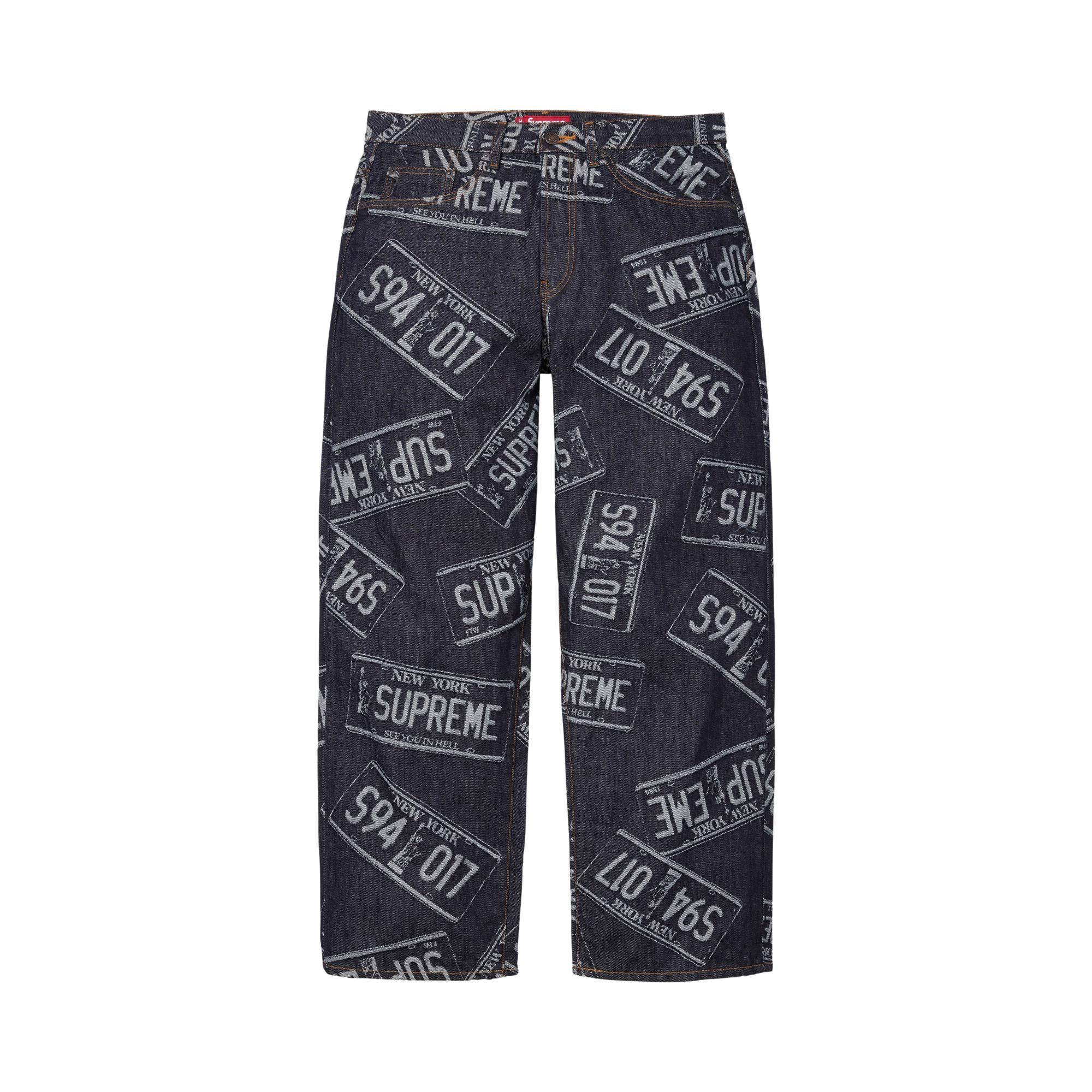 Buy Supreme License Plate Baggy Jean 'Rigid Indigo' - SS26P90