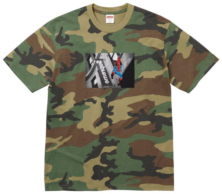 Supreme x Spider Man Tee Woodland Camo