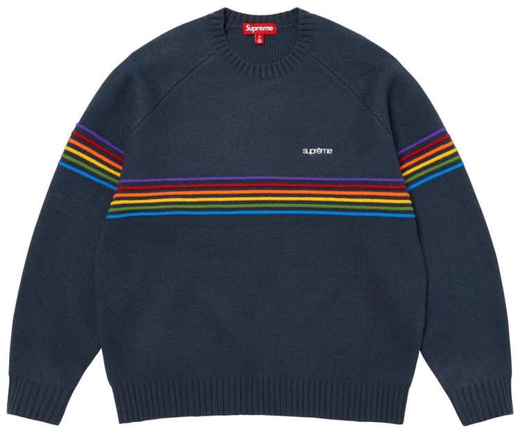 Supreme Raised Stripe Sweater Navy