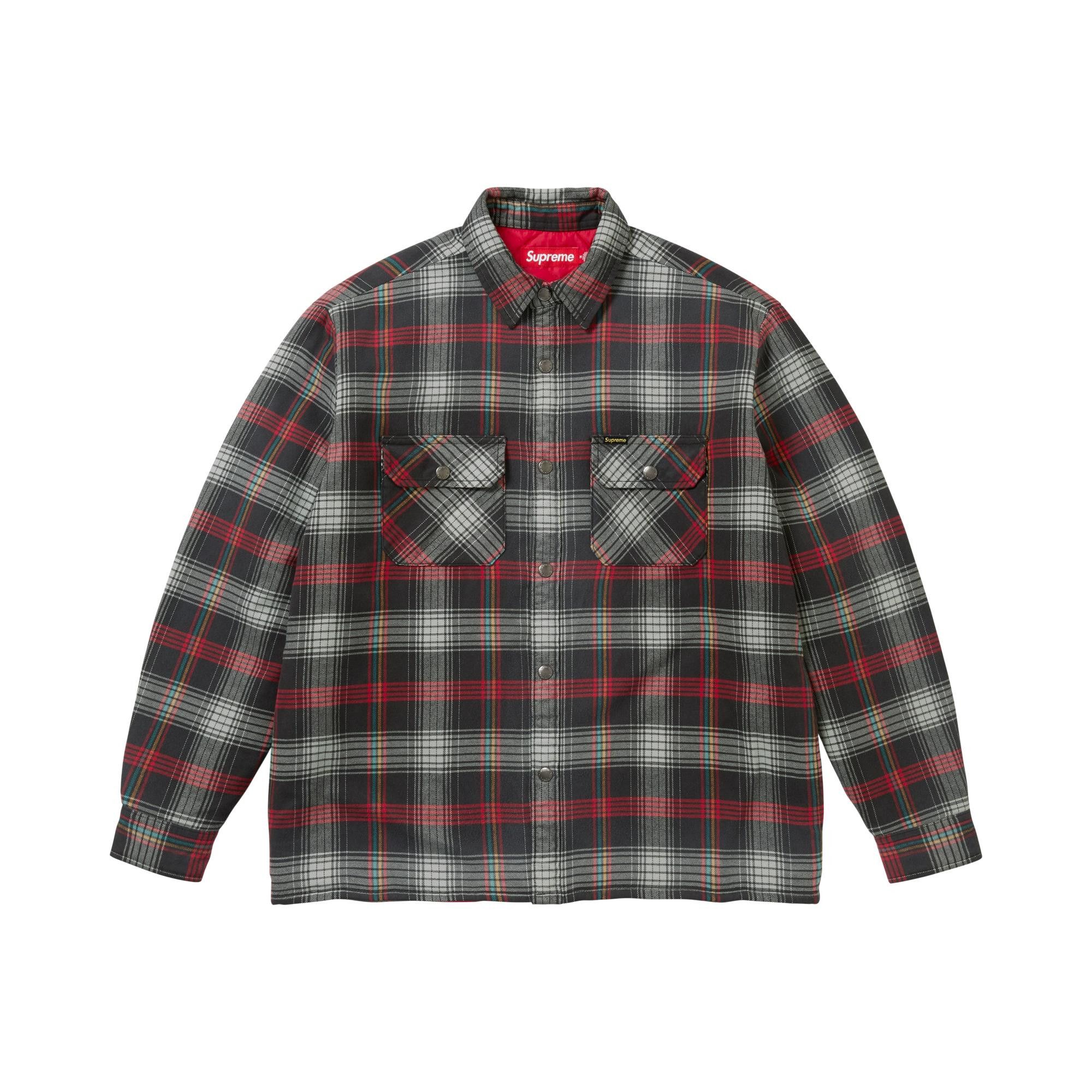 Buy Supreme Quilted Lined Flannel Snap Shirt 'Black' - SS26S7