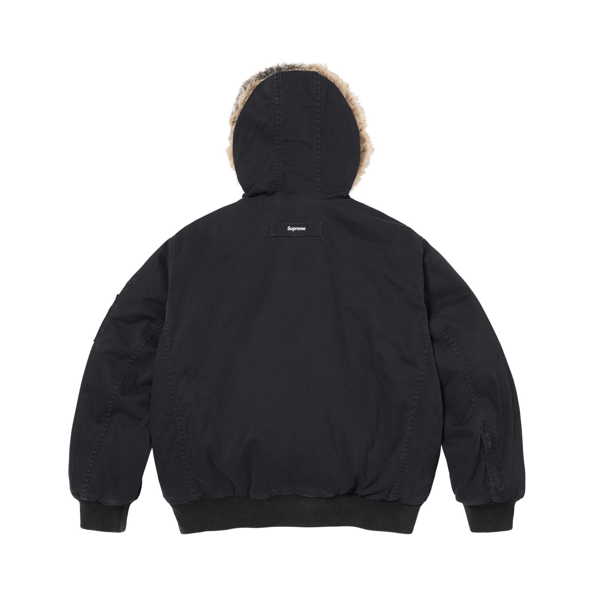 Buy Supreme Reversible Faux Fur Hooded Work Jacket 'Black