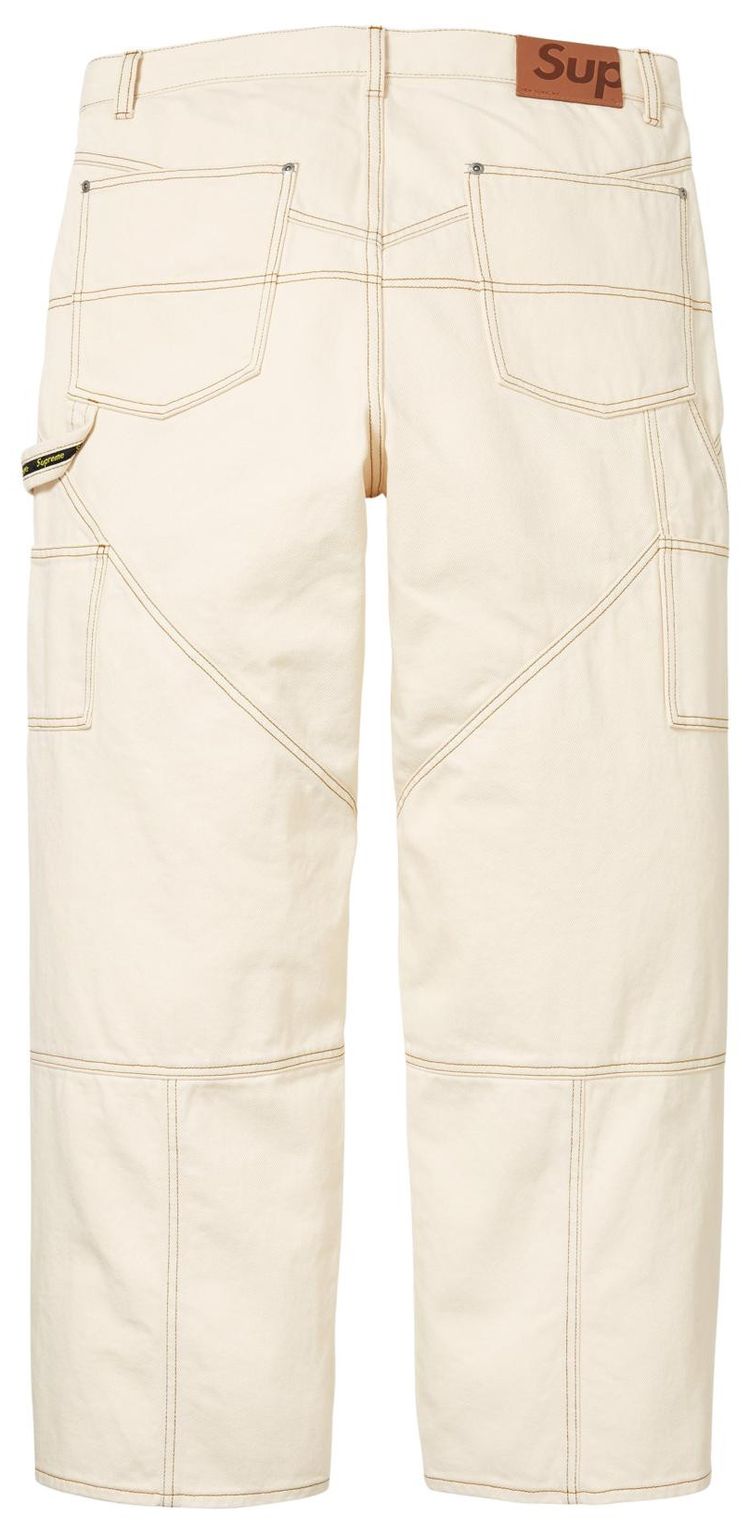 Supreme Contrast Stitch Double Knee Painter Jean Natural