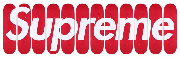 Supreme Box Logo Skateboards Set Of 12 Red