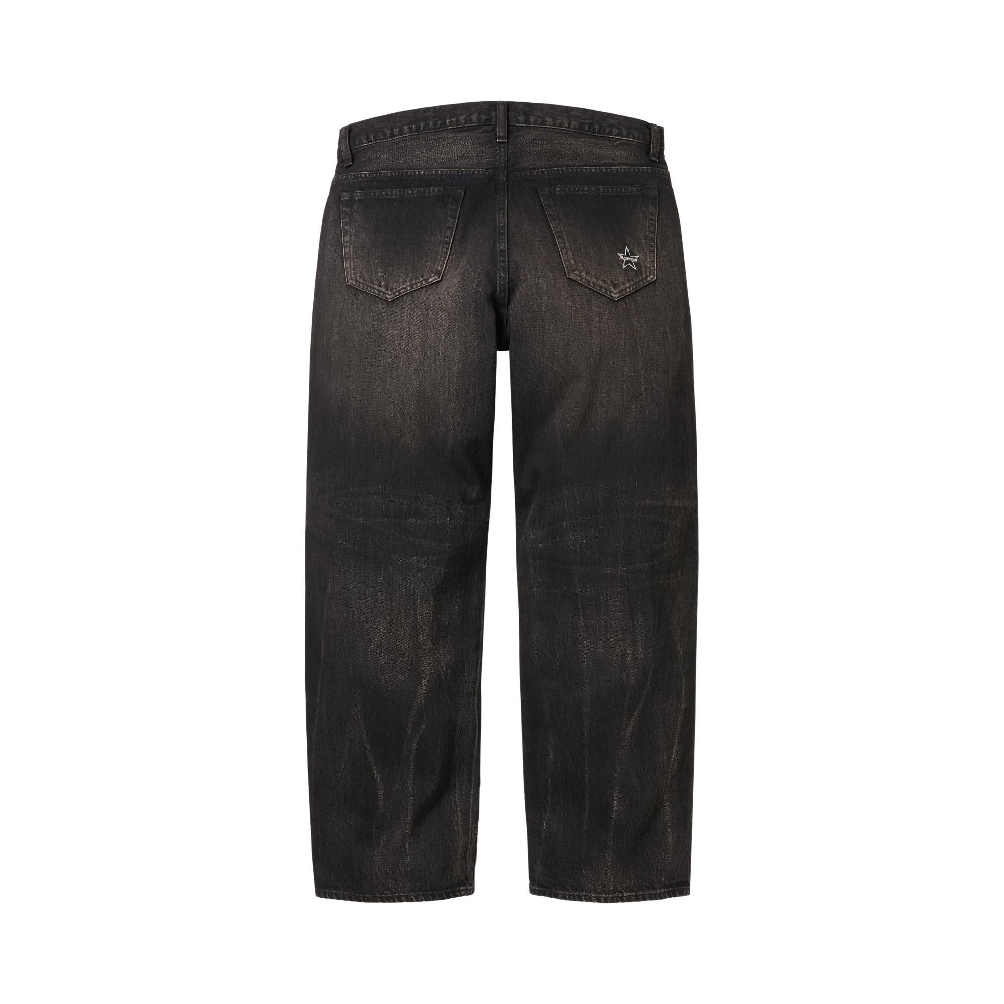 Buy Supreme Distressed Loose Fit Selvedge Jean 'Washed Black