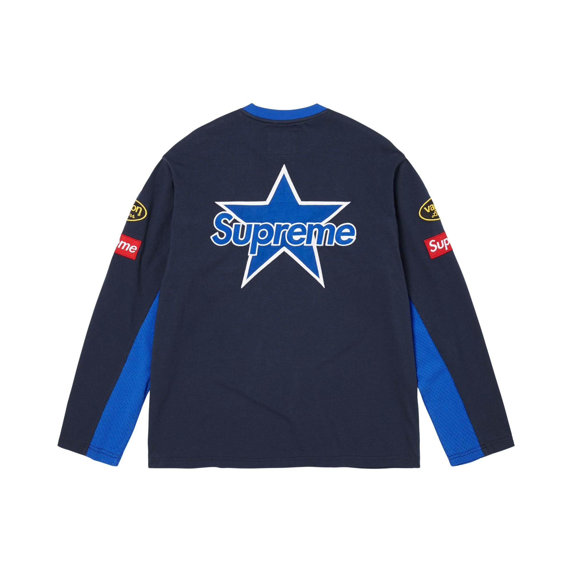 Buy Supreme x Vanson Leathers Long-Sleeve Top 'Navy' - SS26KN29