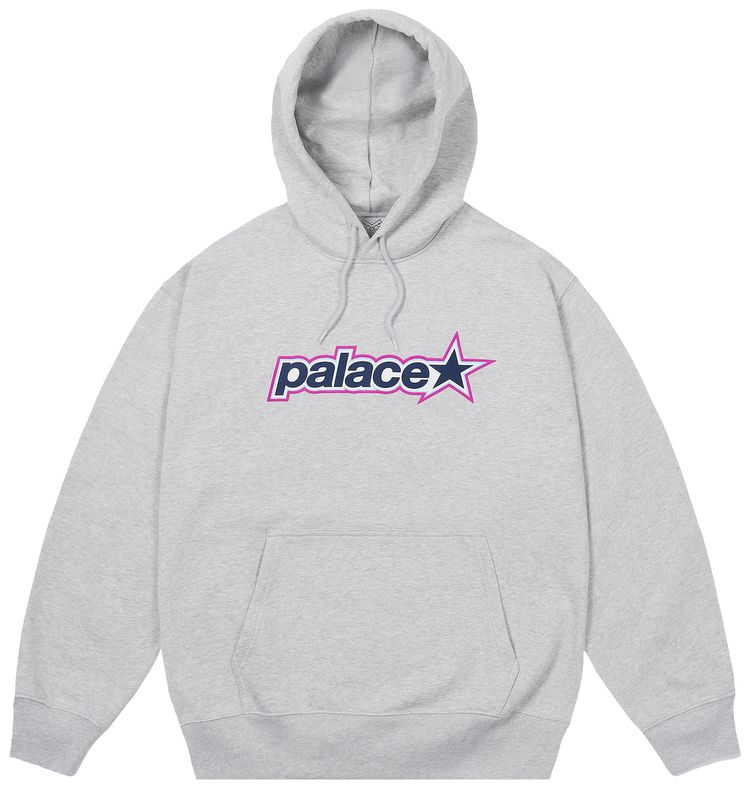 Palace P Star Hood Grey Marl
