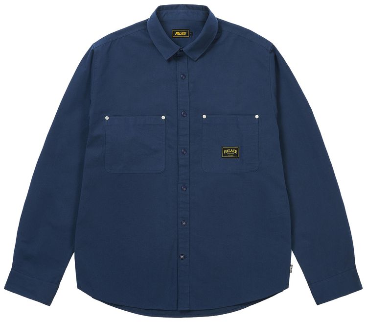 Palace Cotton Twill Overshirt Washed Blue