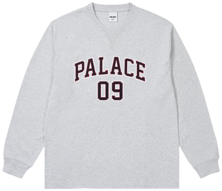 Palace 9 Long Sleeve Grey Marl