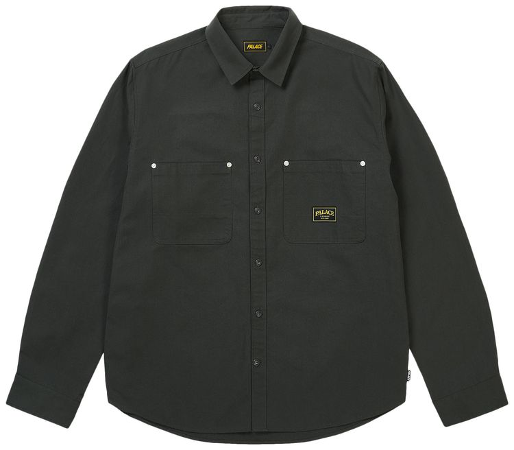 Palace Cotton Twill Overshirt Washed Black