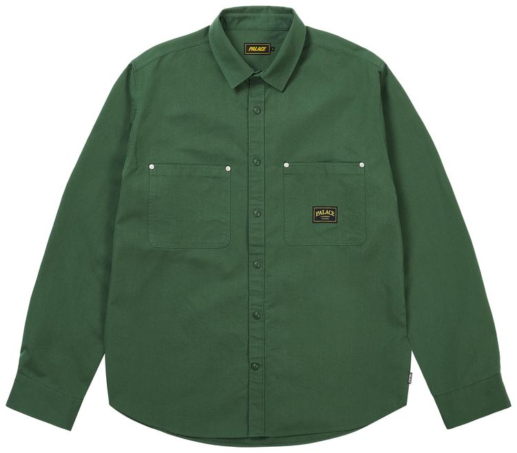 Palace Cotton Twill Overshirt Washed Green