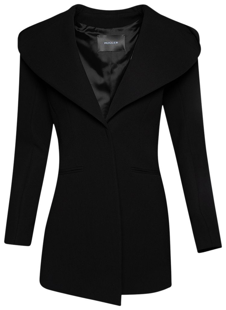 Mugler Hooded Tailored Jacket Black