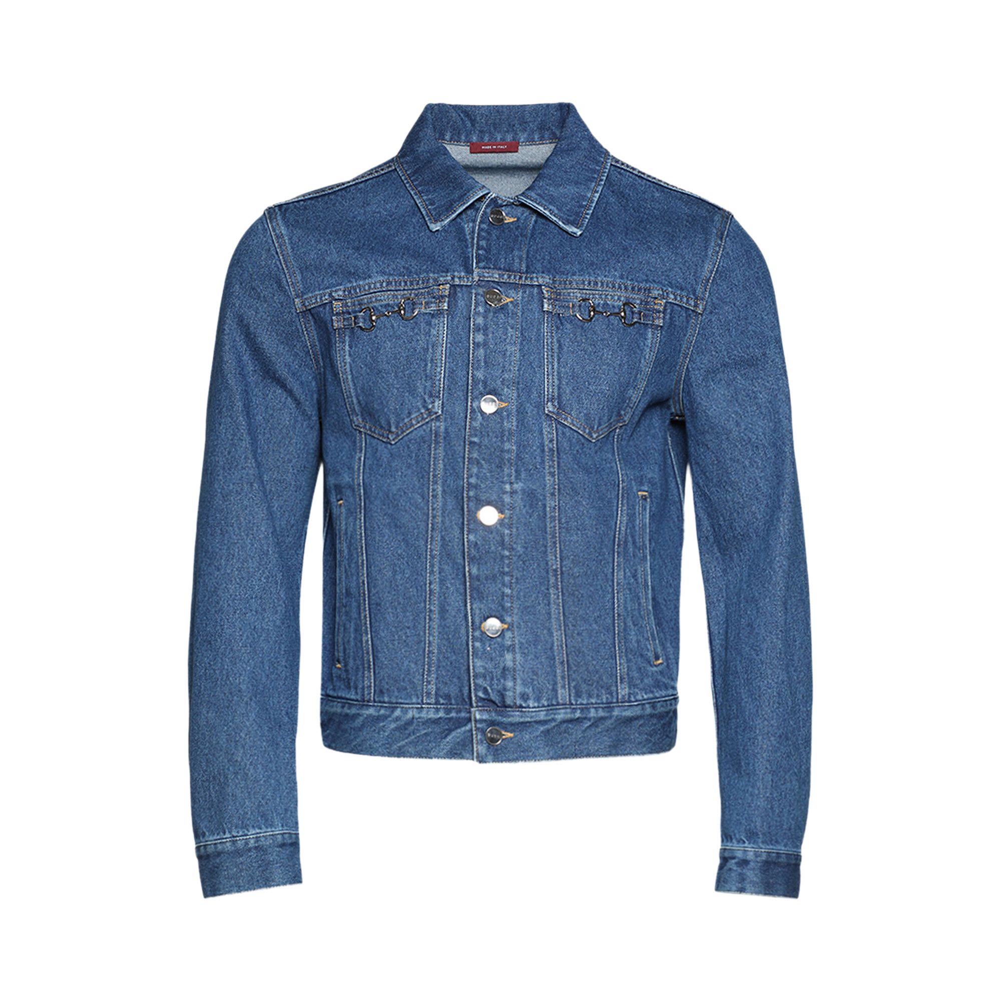 Buy Gucci Washed Certified Denim Jacket 'Petroleum Blue' - 832476