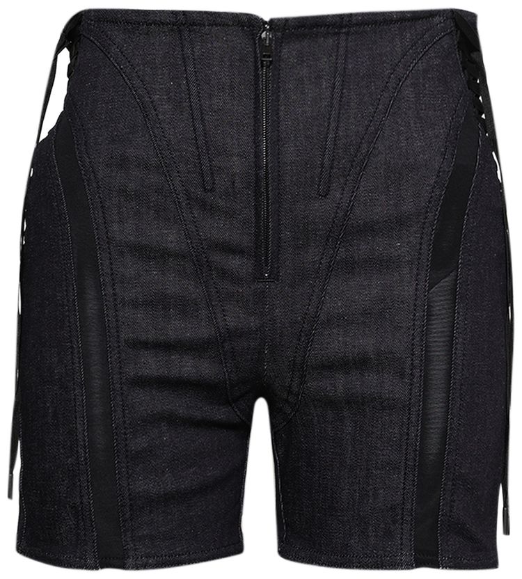 Mugler Shorts Raw BlueBlack