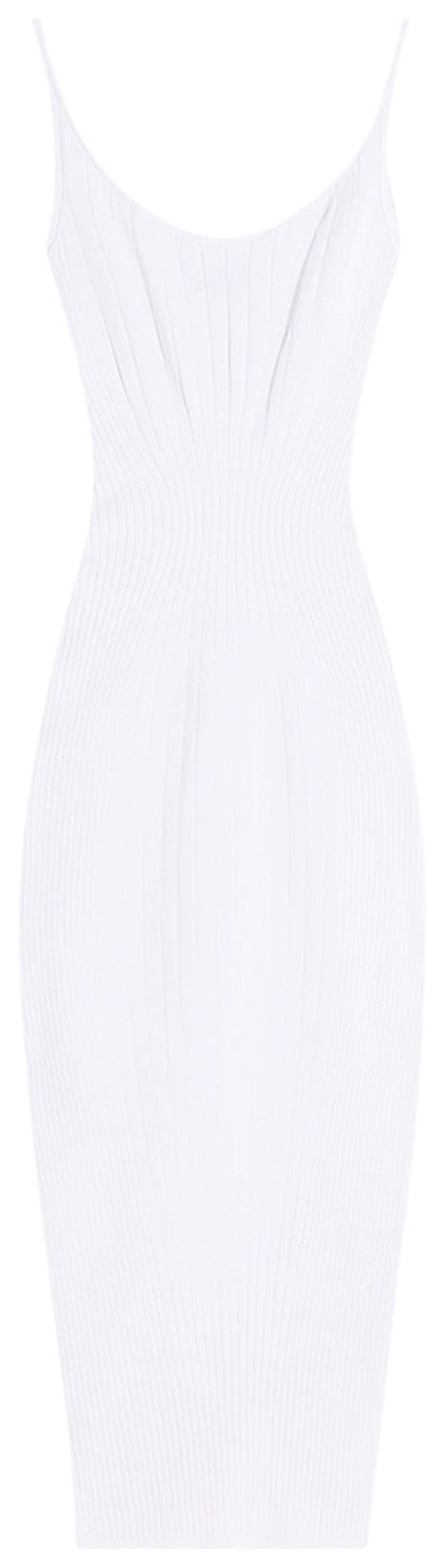 Mugler Knit Midi Dress Snow