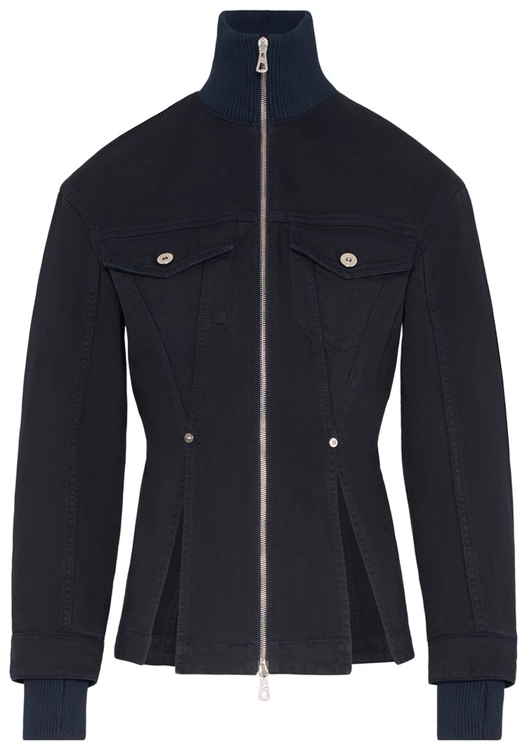 Jean Paul Gaultier Overdyed Fitted Denim Jacket Navy