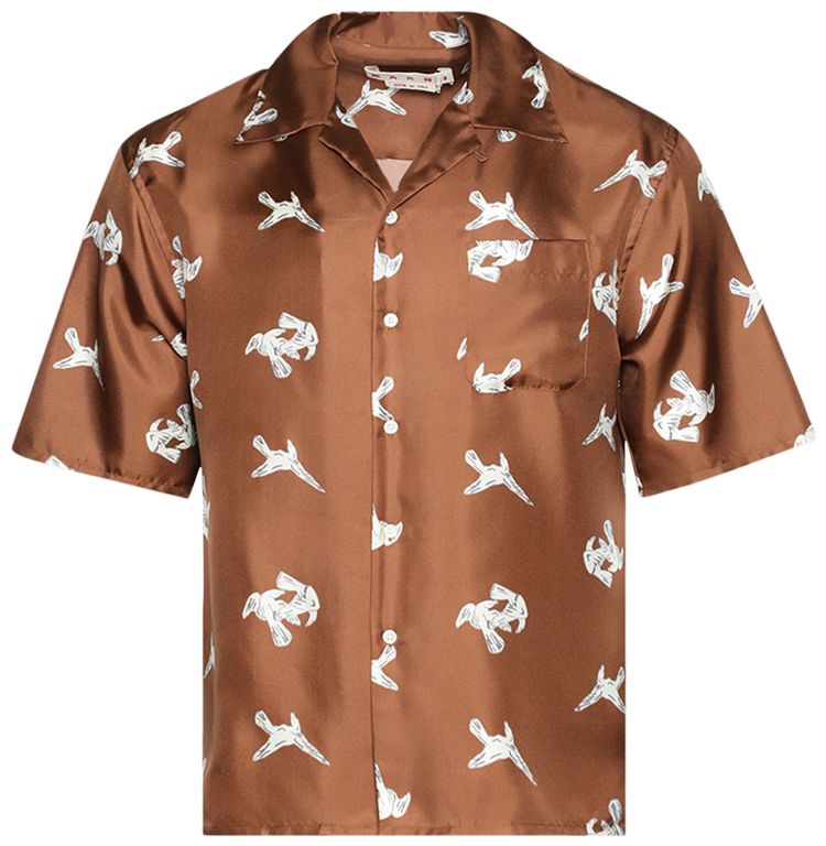 Marni Short Sleeve Shirt Maroon