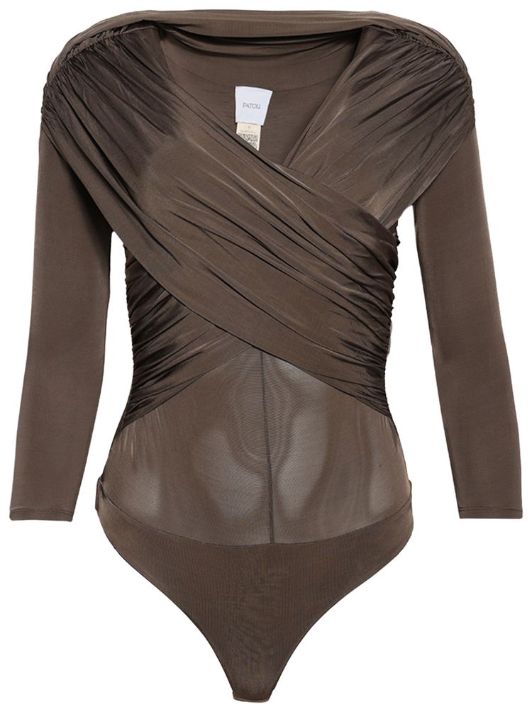 Patou Draped Bodysuit Mocha