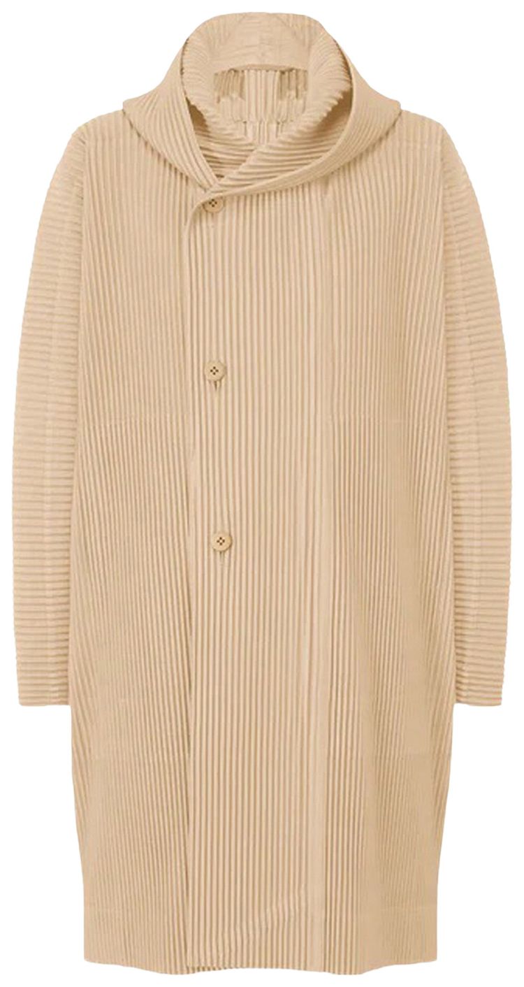 Homme Plisse Issey Miyake Coat Ammonite Beige