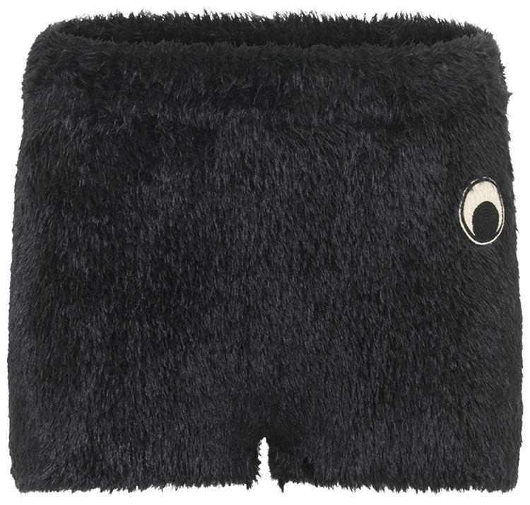 Marine Serre Wild Fluffy Knit Shorts Black