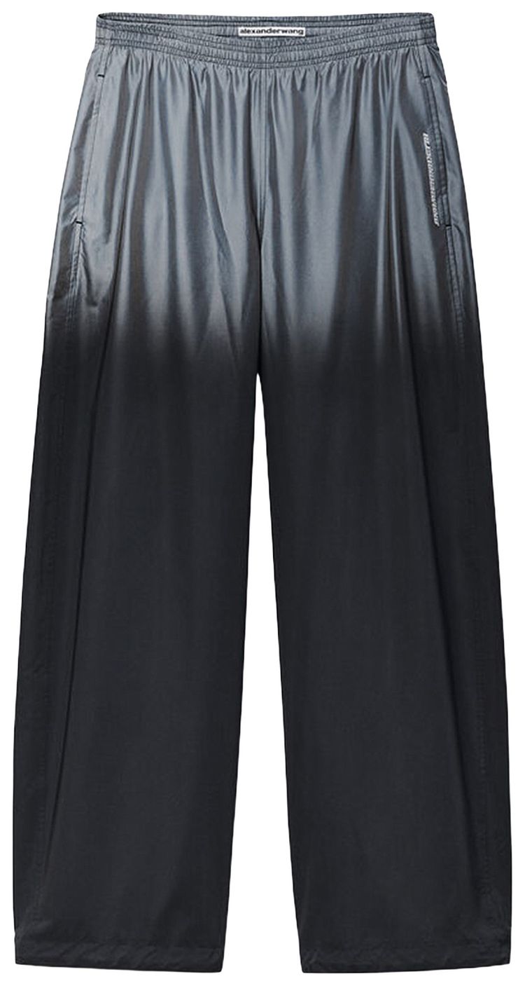 Alexander Wang Reflective Mid Rise Track Pant SilverBlack