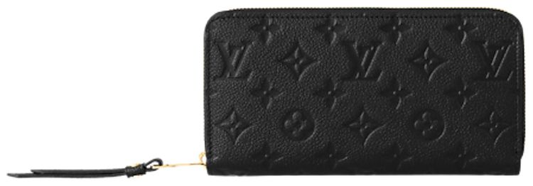 Louis Vuitton Zippy Wallet Black Monogram Embossed Empreinte Cowhide Leather