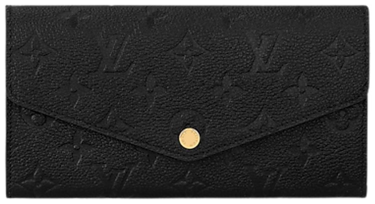 Louis Vuitton Sarah Wallet Black Monogram Embossed Empreinte Cowhide Leather