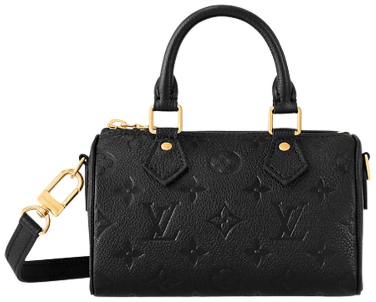 Louis Vuitton Nano Speedy Black Monogram Embossed Empreinte Cowhide Leather
