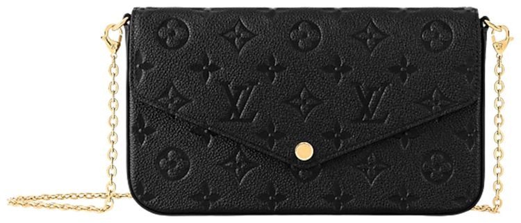 Louis Vuitton Pochette FeLicie Black Monogram Embossed Empreinte Cowhide Leather