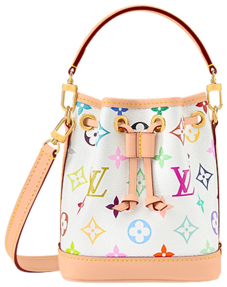 Louis Vuitton x Takashi Murakami Nano Noe MulticolorWhite Monogram Canvas